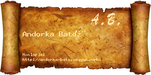 Andorka Bató névjegykártya